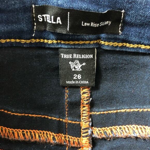 True Religion Women's Stella Mid-Rise Flap  SkinnyLeg Jeans Size 26 New With Tag - Picture 10 of 10